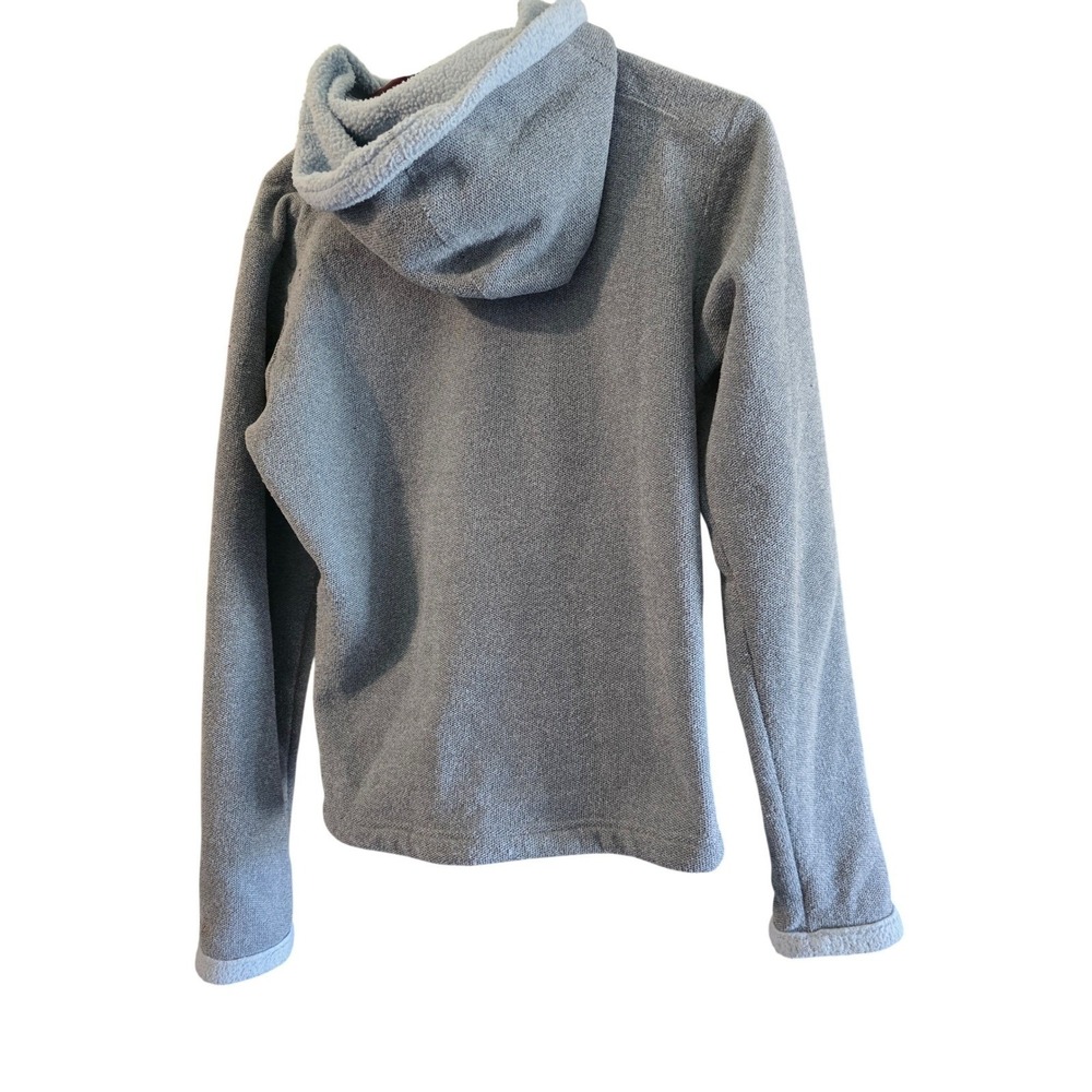 The North Face Crescent Hooded Fleece Jacket Grey Full Zip Sweater Womens Medium - Picture 2 of 8